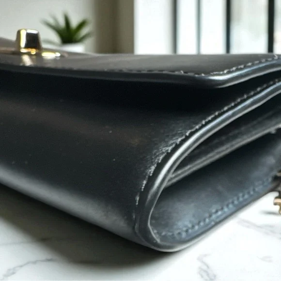 Coach Leather Turnlock Chain Clutch Horse & Carriage Embossed Hardware NEW - Picture 16 of 16